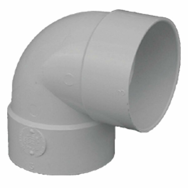 Ipex Canplas 4 In. SDR 35 90 Deg. PVC Sewer and Drain Short Turn Elbow 1/4 Bend 414154BC